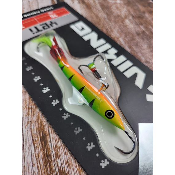 Балансир Viking Fishing Yeti Ice Jig 75mm 36.0g #04 Fire Perch, Розмір/Вага: 75мм/36г, Колір балансиру: #4 Fire Perch, фото , изображение 8