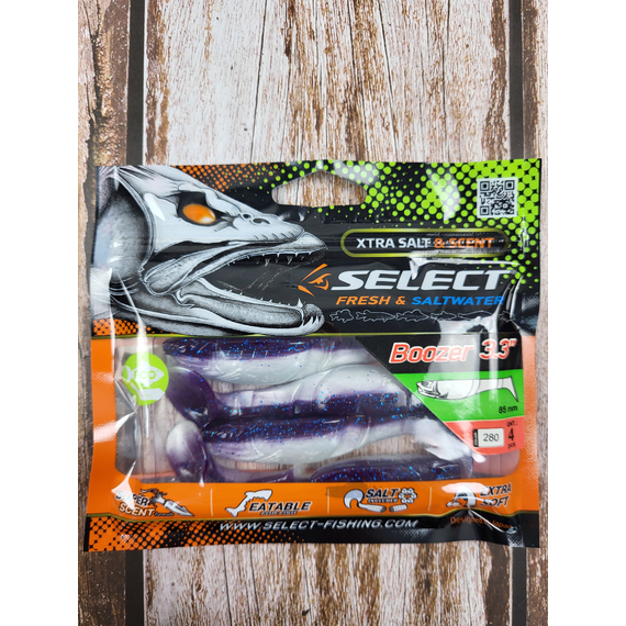 Силикон Select Boozer 3.3" #280 (4 шт/уп), Длина силикона: 3.3" (8.38 см), Расцветка силикона: 280, фото , изображение 3