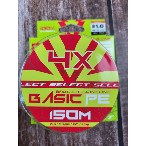 Шнур риболовний Select Basic PE 150m, 0.14mm, 15Lb/6.8kg, колір: помаранчевий, Діаметр: 0.14mm, Розмотування: 150m, Колір: помаранчевий, фото , изображение 7