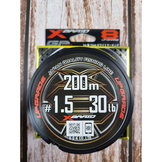 Шнур YGK X-Braid Upgrade X8 200m #1.5/0.205mm 30Lb/13.5kg, Діаметр: #1.5/0.205mm, Розмотування: 200m, фото , изображение 7