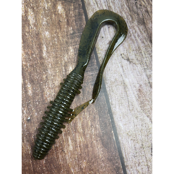 Силікон Keitech Mad Wag 7" (6 шт/упак), колір:101 green pumpkin pp., Довжина силікону: 7" (17.8 см), Колір силікону: 101 Green Pumpkin PP, фото , изображение 6