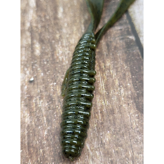 Силікон Keitech Mad Wag 7" (6 шт/упак), колір:101 green pumpkin pp., Довжина силікону: 7" (17.8 см), Колір силікону: 101 Green Pumpkin PP, фото , изображение 9