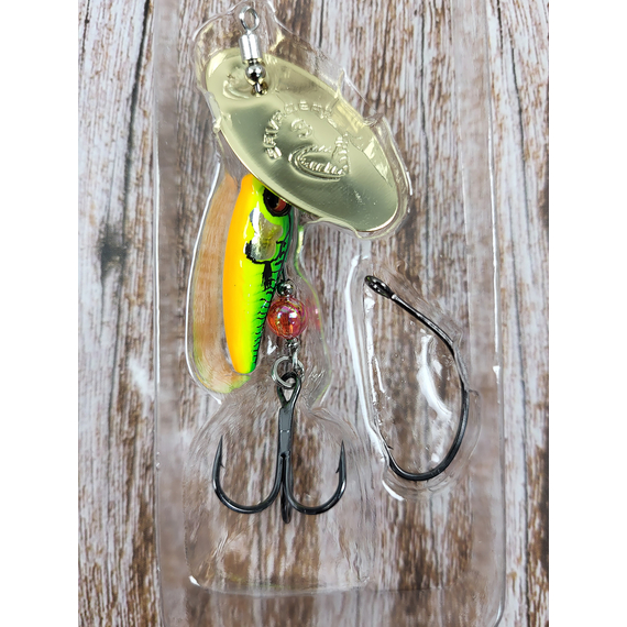 Блешня Savage Gear Sticklebait Spinner #3 9.1g Firetiger Gold, Вага блешні: 9.1g, Колір блешні: Firetiger Gold, фото , изображение 4