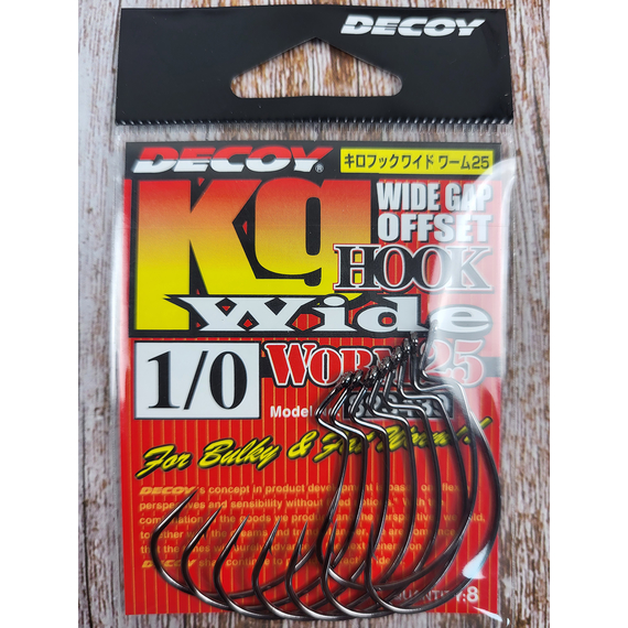 Крючок Decoy Worm25 Hook Wide #1/0 (8 шт/уп), фото , изображение 3