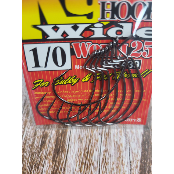 Крючок Decoy Worm25 Hook Wide #1/0 (8 шт/уп), фото , изображение 5