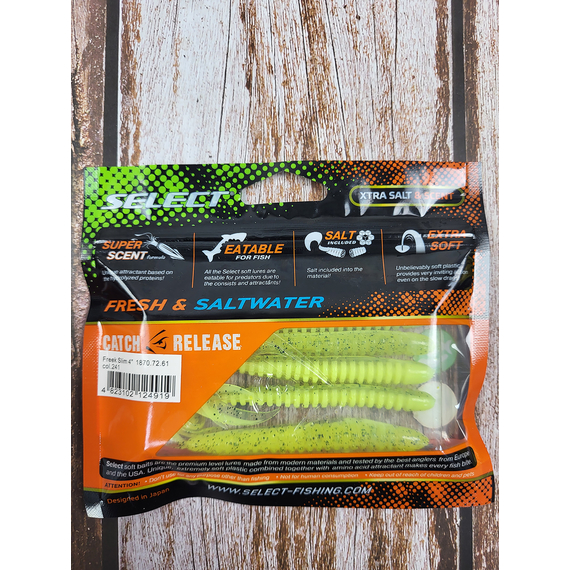 Силікон Select Freek Slim 4" #241 (5 шт / уп), Довжина силікону: 4.0" (10.16 см), Колір силікону: 241, фото , изображение 5