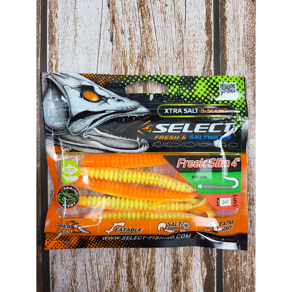 Силікон Select Freek Slim 4" #247 (5 шт / уп), Довжина силікону: 4.0" (10.16 см), Колір силікону: 247, фото , изображение 4