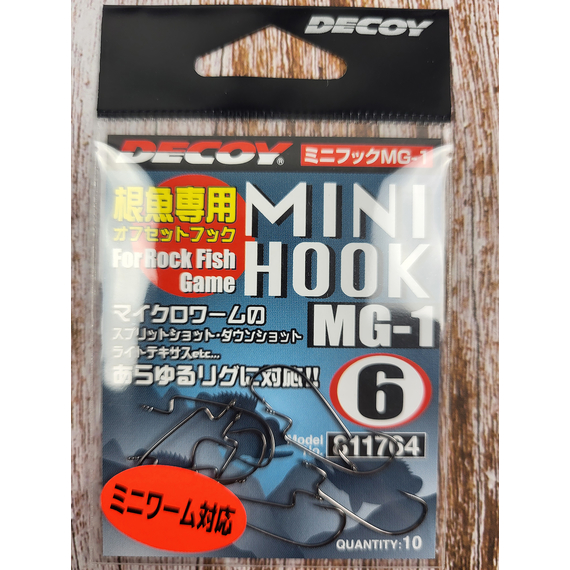 Крючок Decoy Mini Hook MG-1 #6 (10 шт/уп), фото , изображение 3