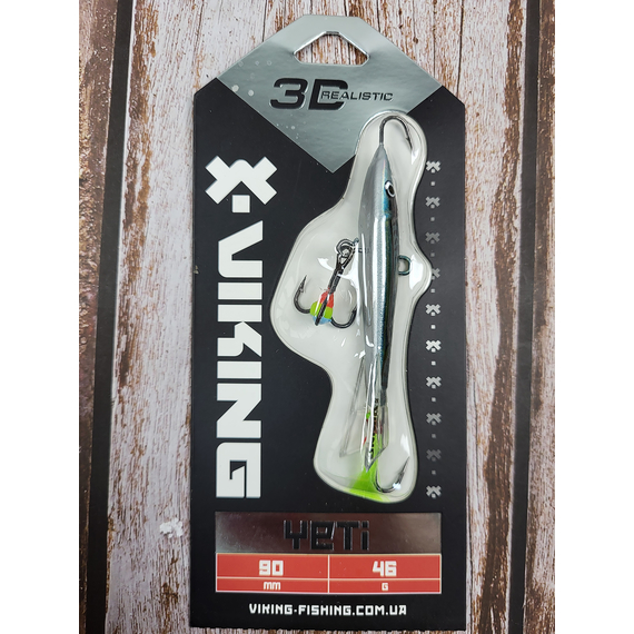 Балансир Viking Fishing Yeti Ice Jig 90mm 46.0g #14 Dark Mackerel, фото , изображение 3