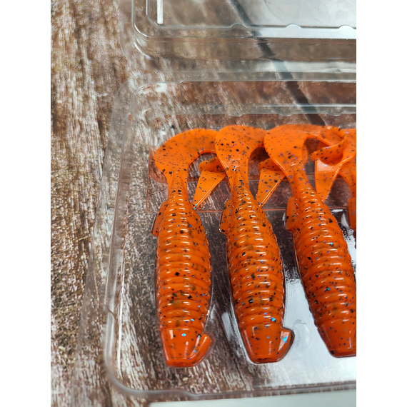 Силікон Keitech Flapper Grub 4" (7 шт/упак), колір:ea#13 spicy mustard/blue, Довжина силікону: 4" (10.2 см), Колір силікону: EA#13 Spicy Mustard/Blue, фото , изображение 6