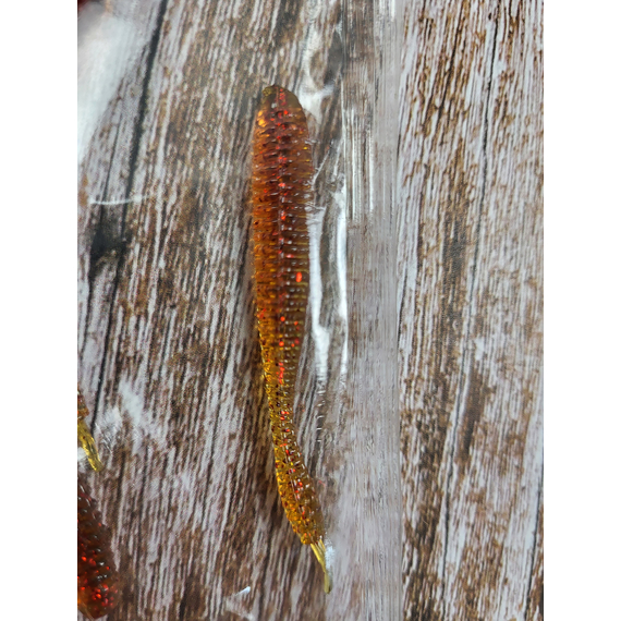 Силікон Reins Bubbling Shaker 3" 566 Motor Oil Red Flake (14шт/уп), Довжина силікону: 3.0" (7,62 см), Колір силікону: 566 Motor Oil Red Flake, фото , изображение 5