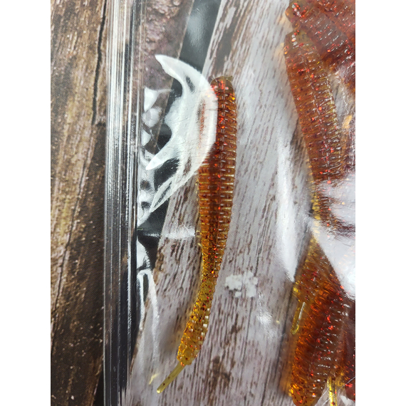 Силікон Reins Bubbling Shaker 3" 566 Motor Oil Red Flake (14шт/уп), Довжина силікону: 3.0" (7,62 см), Колір силікону: 566 Motor Oil Red Flake, фото , изображение 7