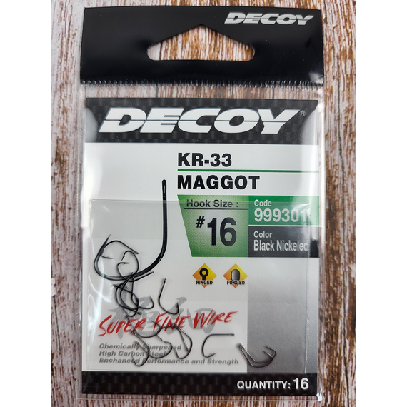 Крючок Decoy KR-33 Maggot #16 (16 шт/уп), фото , изображение 4
