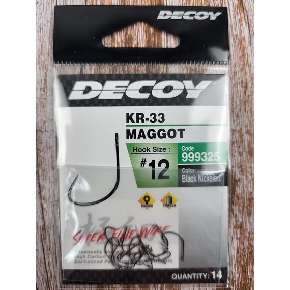 Крючок Decoy KR-33 Maggot #12 (14 шт/уп), фото , изображение 4