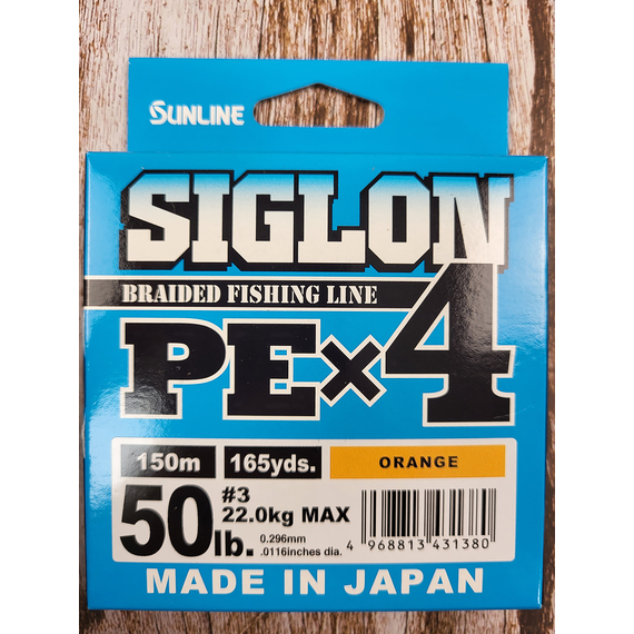 Шнур Sunline Siglon PE х4 150m (помаранч.) #3.0/0.296mm 50lb/22.0kg, Діаметр: #3.0/0.296mm, Розмотування: 150m, Колір: оранжевый, фото , изображение 3