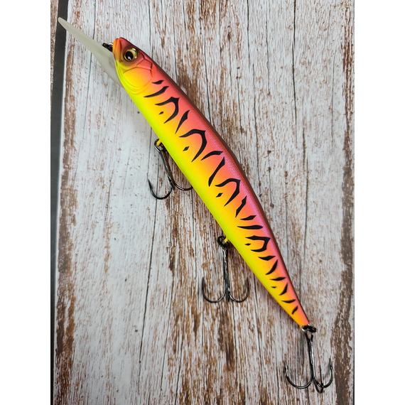 Воблер Imakatsu Gekiasa III IK Jerk 130SP 130mm 21.0g #46 Matt Red Hot Tiger, Колір воблера: 46 Matt Red Hot Tiger, фото , изображение 4