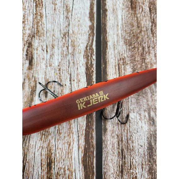 Воблер Imakatsu Gekiasa III IK Jerk 130SP 130mm 21.0g #46 Matt Red Hot Tiger, Колір воблера: 46 Matt Red Hot Tiger, фото , изображение 5