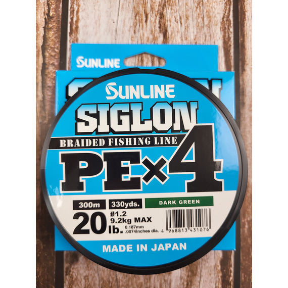 Шнур Sunline Siglon PE х4 300m (темн-зел.) #1.2/0.187mm 20lb/9.2kg, Диаметр: #1.2/0.187mm, Размотка: 300m, Выберите цвет: темно-зеленый, фото , изображение 5