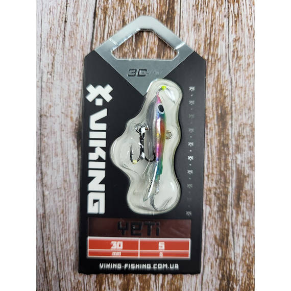 Балансир Viking Fishing Yeti Ice Jig 30mm 5.0g #16 European Values, Розмір/Вага: 30мм/5г, Колір балансиру: #16 European Values, фото , изображение 4