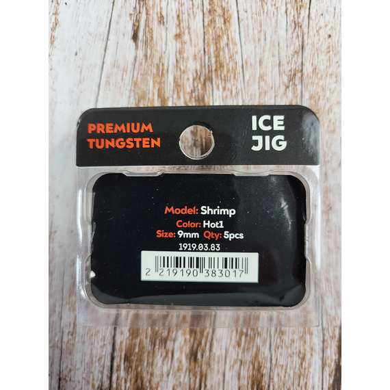 Мормишка вольфрамова Viking Fishing Shrimp 0.91g 9mm Hot1 (5шт), Размер/Вес: 9мм/0.91г, Колір мормишки: Hot1, фото , изображение 4