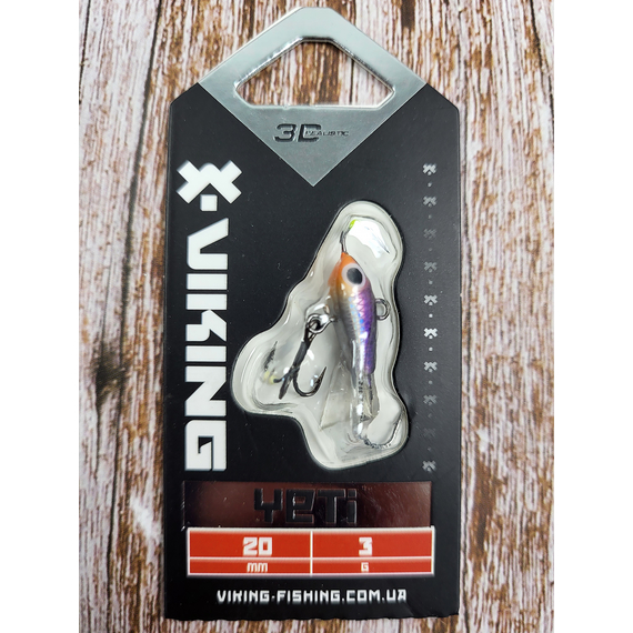 Балансир Viking Fishing Yeti Ice Jig 20mm 3.0g #20 Violet Anchovy, Розмір/Вага: 20мм/3г, Колір балансиру: #20 Violet Anchovy, фото , изображение 2