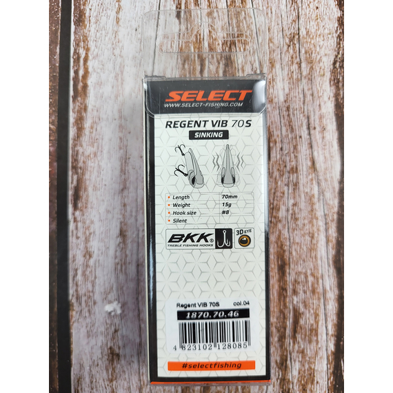Воблер Select Regent Vib 70S 70mm 15.0g #04, Розмір/Вага: 70mm/15g, Колір воблера: col.04, фото , изображение 3