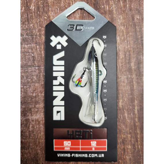 Балансир Viking Fishing Yeti Ice Jig 50mm 12.0g #03 Light Blue Glam, Розмір/Вага: 50мм/12г, Колір балансиру: #3 Light Blue Glam, фото , изображение 3