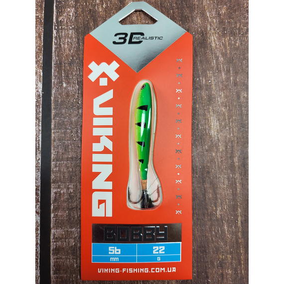 Бокоплав Viking Fishing Bobby 56mm 22.0g #04 Fire Perch, Розмір/Вага: 56мм/22г, Колір бокоплаву: #04 Fire Perch, фото , изображение 3