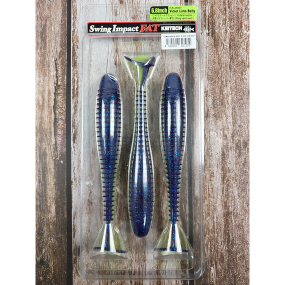 Силікон Keitech Swing Impact FAT 6.8" (3 шт/уп),, колір: pal#06 violet lime berry, Довжина силікону: 6.8" (17.3 см), Колір силікону: PAL#06 Violet Lime Berry, фото , изображение 2