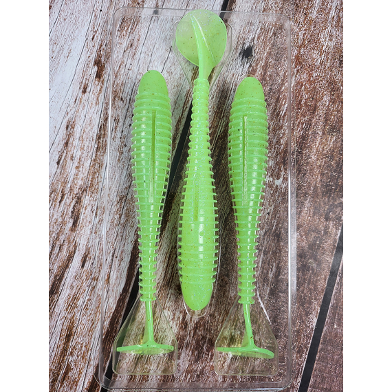 Силікон Keitech Swing Impact FAT 6.8" (3 шт/уп),, колір: ea#19 electric chart shad, Довжина силікону: 6.8" (17.3 см), Колір силікону: EA#19 Electric Chart Shad, фото , изображение 10