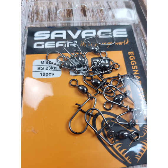 Вертлюжок с застежкой Savage Gear Eggsnap Swivel M #2 23kg BLN (10 шт/уп), фото , изображение 4