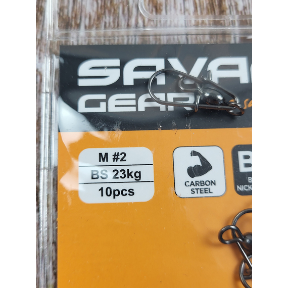 Вертлюжок с застежкой Savage Gear Eggsnap Swivel M #2 23kg BLN (10 шт/уп), фото , изображение 5