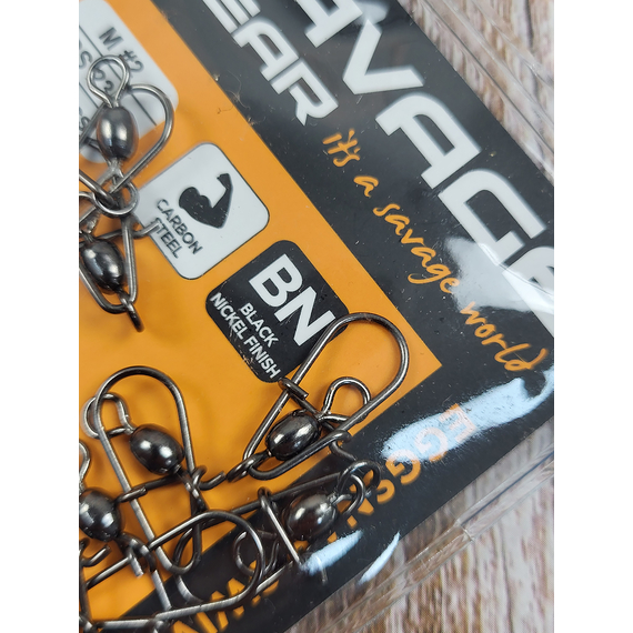 Вертлюжок с застежкой Savage Gear Eggsnap Swivel M #2 23kg BLN (10 шт/уп), фото , изображение 6