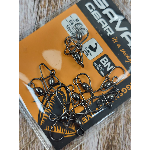 Вертлюжок с застежкой Savage Gear Eggsnap Swivel M #2 23kg BLN (10 шт/уп), фото , изображение 7