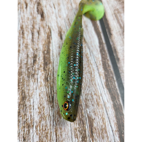 Силікон Savage Gear Fat Minnow T-Tail 105mm 11.0g Chartreuse Pumpkin (поштучно), Довжина силікону: 105mm, Колір силікону: Chartreuse Pumpkin, фото , изображение 6