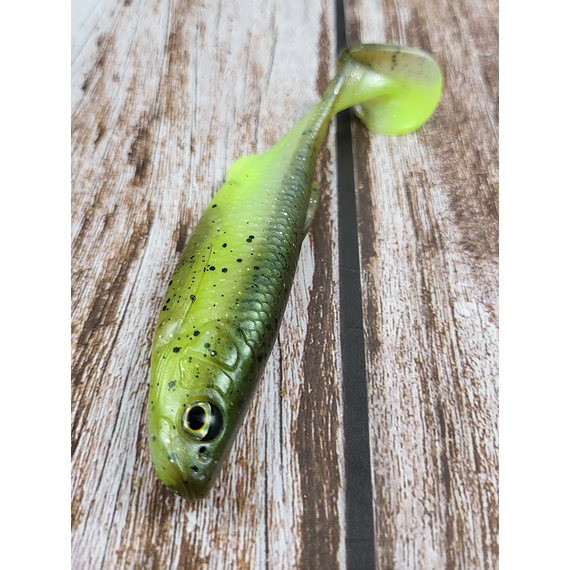 Силікон Savage Gear Fat Minnow T-Tail 130mm 20.0g Green Pearl Yellow (поштучно), Довжина силікону: 130mm, Колір силікону: Green Pearl Yellow, фото , изображение 3