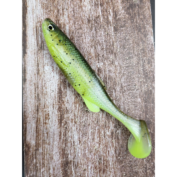 Силікон Savage Gear Fat Minnow T-Tail 130mm 20.0g Green Pearl Yellow (поштучно), Довжина силікону: 130mm, Колір силікону: Green Pearl Yellow, фото , изображение 4