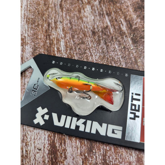 Балансир Viking Fishing Yeti Ice Jig 30mm 5.0g #4 Fire Perch, Размер/Вес: 30мм/5г, Цвет балансира: #4 Fire Perch, фото , изображение 6
