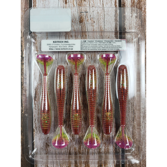 Силікон Keitech Swing Impact FAT 3.8" (6 шт/уп),, колір: ea#18 mystic lime chart, Довжина силікону: 3.8" (9.7 см), Колір силікону: EA#18 Mystic Lime Chart, фото , изображение 3