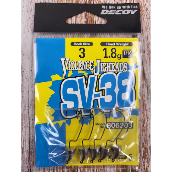 Джиг головка Decoy Violence Jighead SV-38 #3 1.8g (5 шт/уп), фото , изображение 3