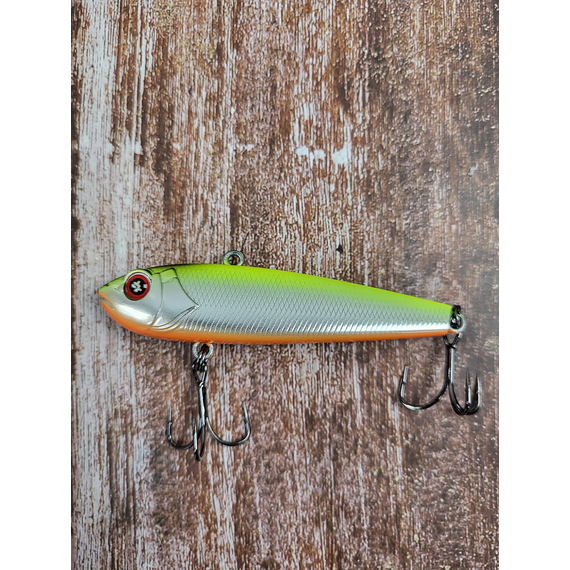 Зимний воблер Viking Fishing Outcast Vib HV 80mm 28g #06 Yellow Back (зимняя приманка для ловли со льда), Выберите цвет: Yellow Back, Размер/Вес: 80мм/32г, фото , изображение 4