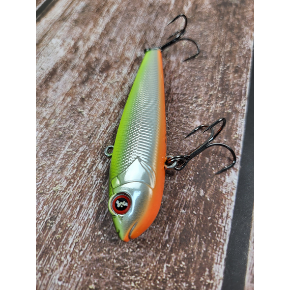 Зимний воблер Viking Fishing Outcast Vib HV 80mm 28g #06 Yellow Back (зимняя приманка для ловли со льда), Выберите цвет: Yellow Back, Размер/Вес: 80мм/32г, фото , изображение 6