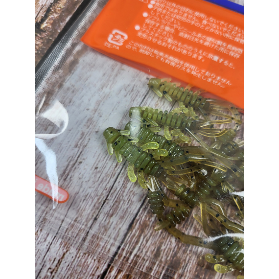 Силікон Reins Ring Shrimp 2" B08 Green Pumpkin Chart Melon (9шт/уп), Довжина силікону: 2.0" (5,08 см), Колір силікону: B08 Green Pumpkin Chart Melon, фото , изображение 5