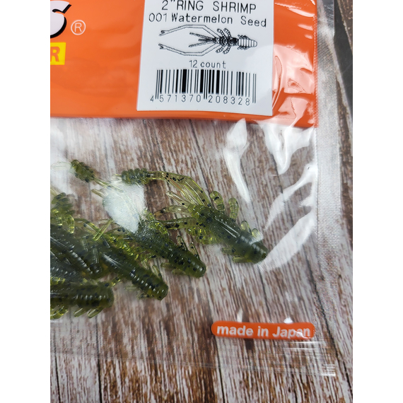 Силікон Reins Ring Shrimp 2" #001 Watermelon Seed (12шт/уп), Довжина силікону: 2.0" (5,08 см), Колір силікону: 001 Watermelon Seed, фото , изображение 5