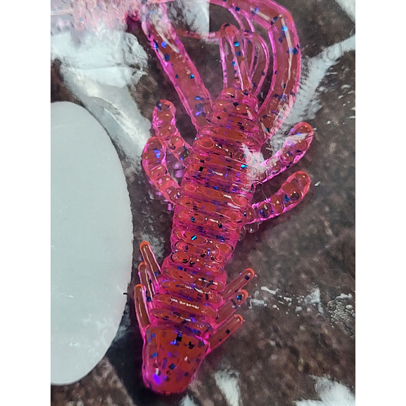 Силікон Reins Ring Shrimp 3" 443 Pink Sardine (10шт/уп), Довжина силікону: 3.0" (7,62 см), Колір силікону: 443 Pink Sardine, фото , изображение 6