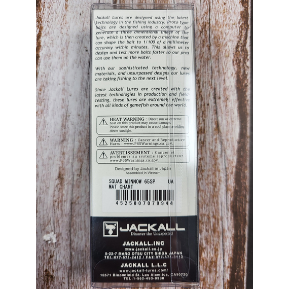 Воблер Jackall Squad Minnow 65SP 65mm, 5.8g, Mat Chart, Розмір/Вага: 65мм/5.8г, Колір воблера: Mat Chart, фото , изображение 4