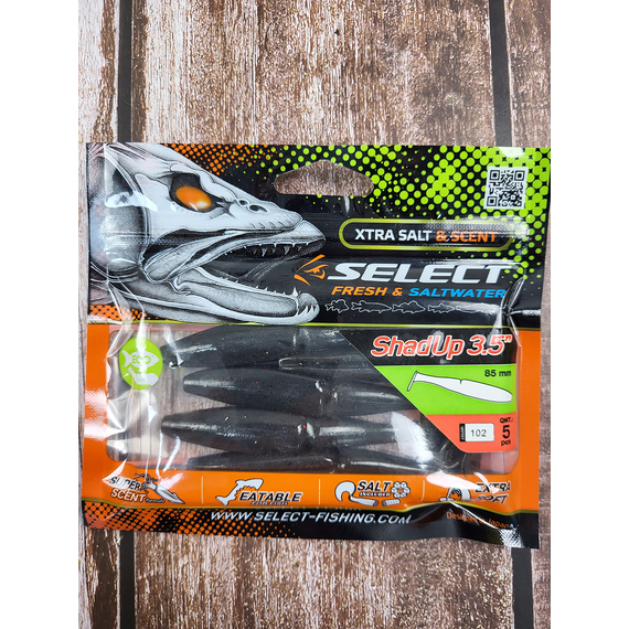 Силікон Select Shad Up 3.5" col.102 (5 шт/упак), Довжина силікону: 3.5" (8.89 см), Колір силікону: 102, фото , изображение 2