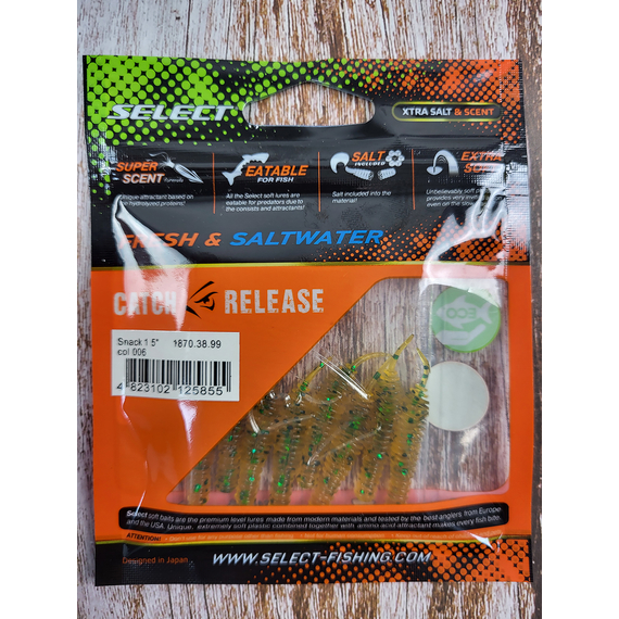 Силікон Select Snack 2.5" col.006 (6 шт/пак), Довжина силікону: 2.5" (6.1 см), Колір силікону: 006, фото , изображение 4