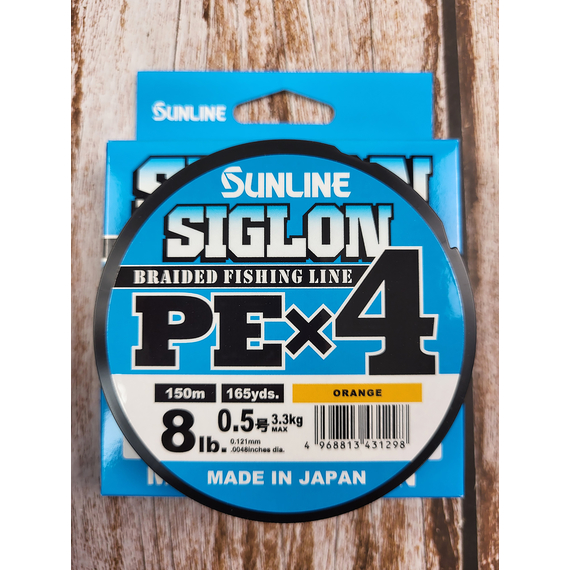 Шнур Sunline Siglon PE х4 150m (оранж.) #0.5/0.121mm 8lb/3.3kg, Диаметр: #0.5/0.121mm, Размотка: 150m, Выберите цвет: помаранчевий, фото , изображение 5