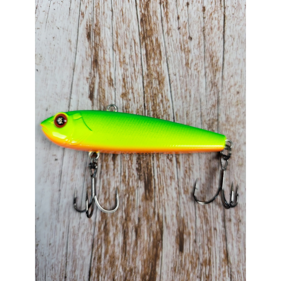 Зимовий воблер Viking Fishing Outcast Vib 70mm 21g #14 Green Parrot (зимова приманка для ловлі з льоду), Колір: Green Parrot, Розмір/Вага: 70мм/21г, фото , изображение 4